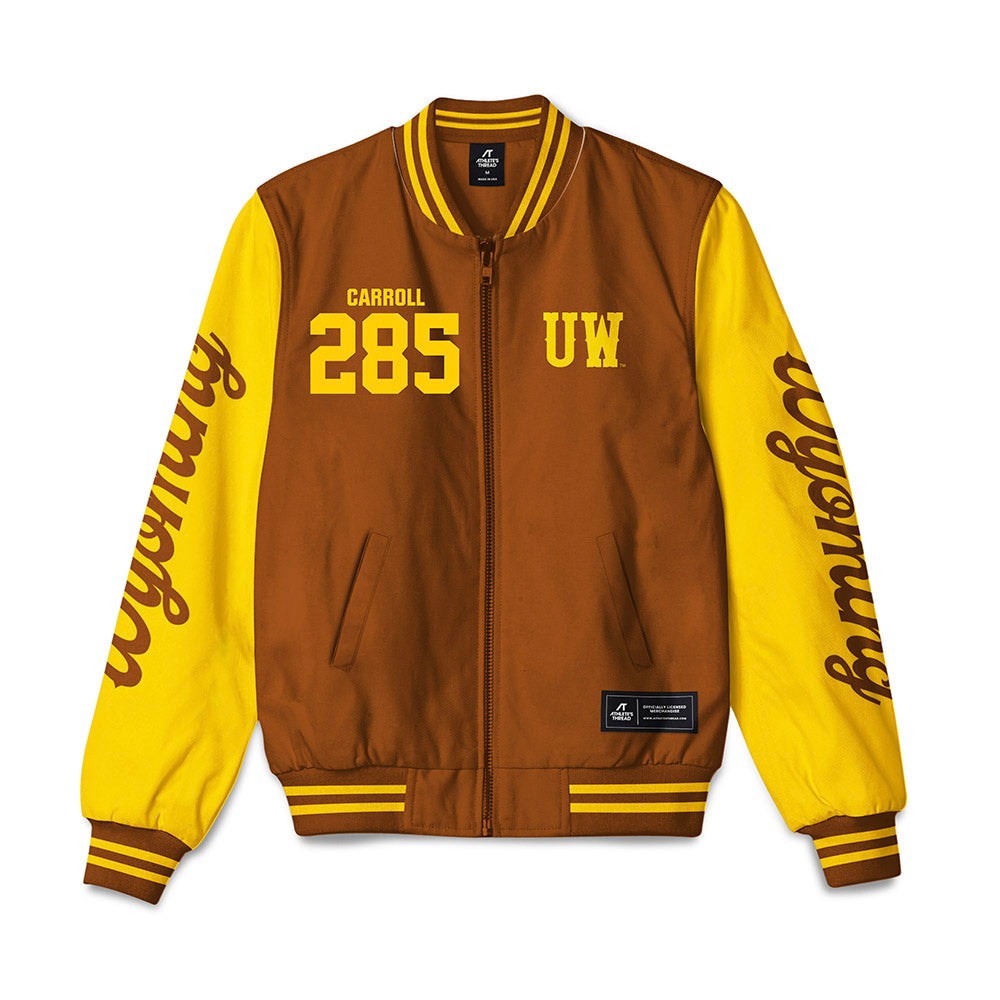 Wyoming - NCAA Wrestling : Christian Carroll - Bomber Jacket-0