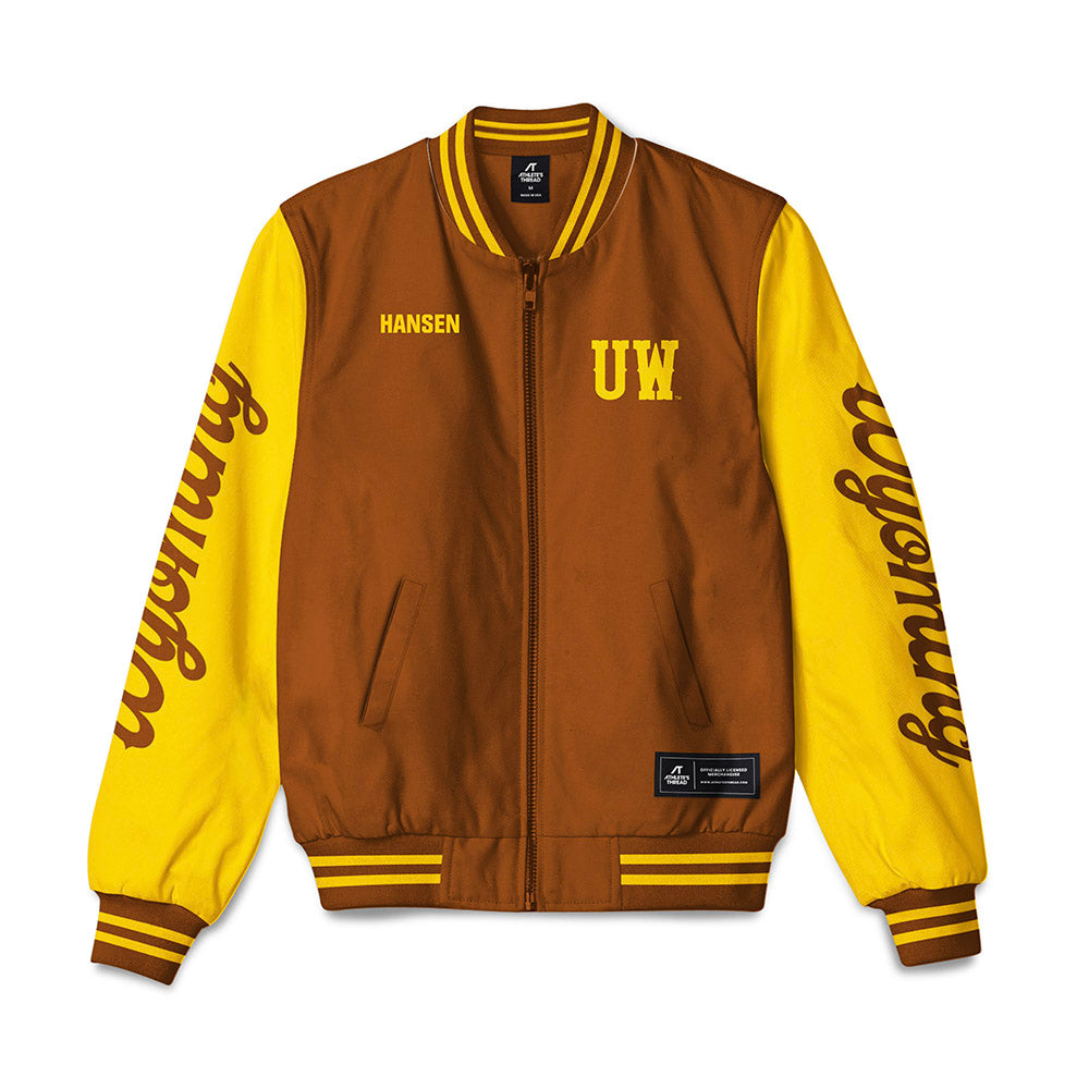 Wyoming - NCAA Women's Swimming & Diving : Macey Hansen - Bomber Jacket-0