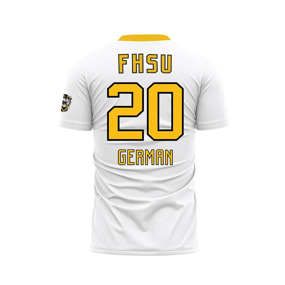 FHSU - NCAA Men's Soccer : Marcos German - White Soccer Jersey-1