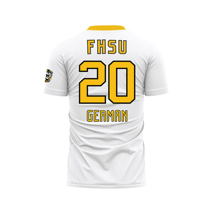 FHSU - NCAA Men's Soccer : Marcos German - White Soccer Jersey-1