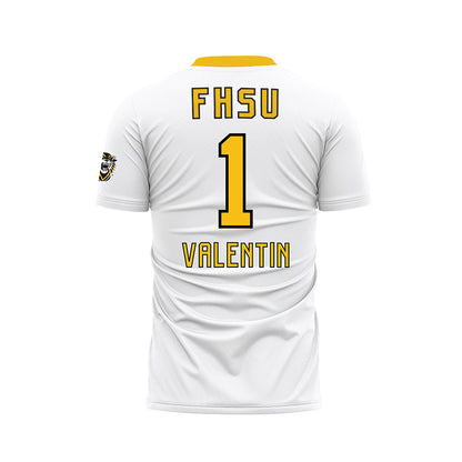 FHSU - NCAA Men's Soccer : Jorge Valentin - White Soccer Jersey-1