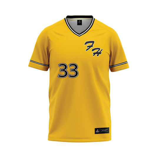 FHSU - NCAA Baseball : Brett Jacobs - Yellow Baseball Jersey-0