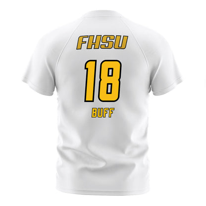  - NCAA Women's Soccer : Ella Buff - White Soccer Jersey-1