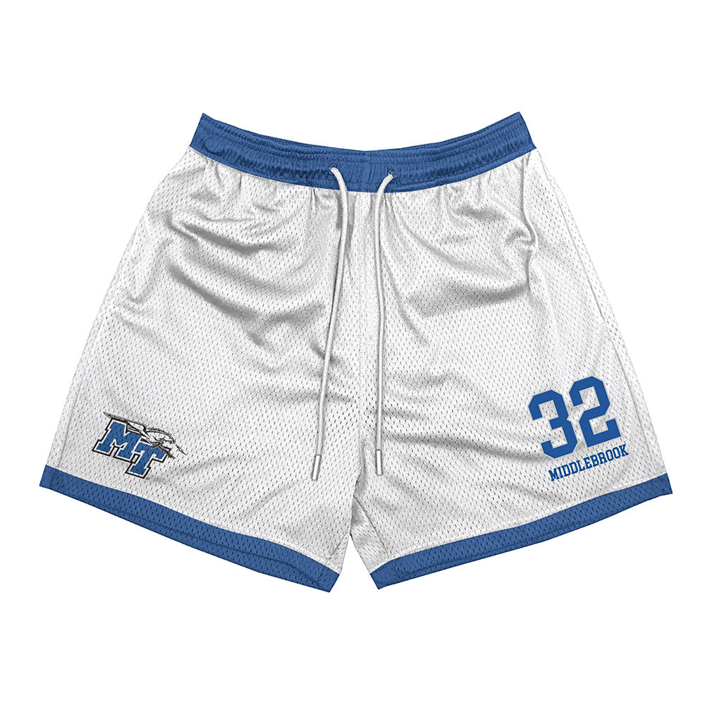 MTSU - NCAA Football : Jekail Middlebrook - White Shorts