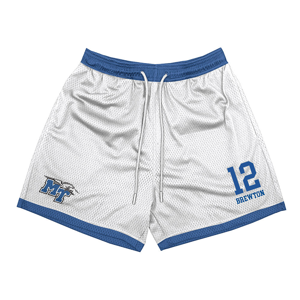 MTSU - NCAA Football : Brian Brewton - White Shorts-0