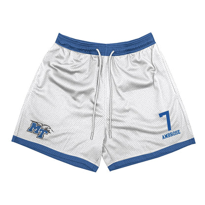 MTSU - NCAA Men's Basketball : Charvez Ambrose - White Shorts-0
