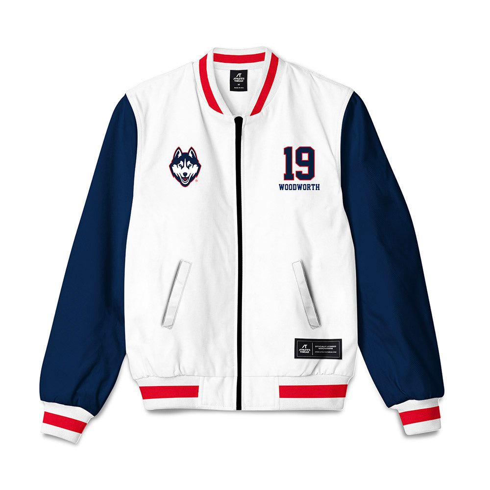 UConn - NCAA Women's Ice Hockey : Megan Woodworth - Bomber Jacket