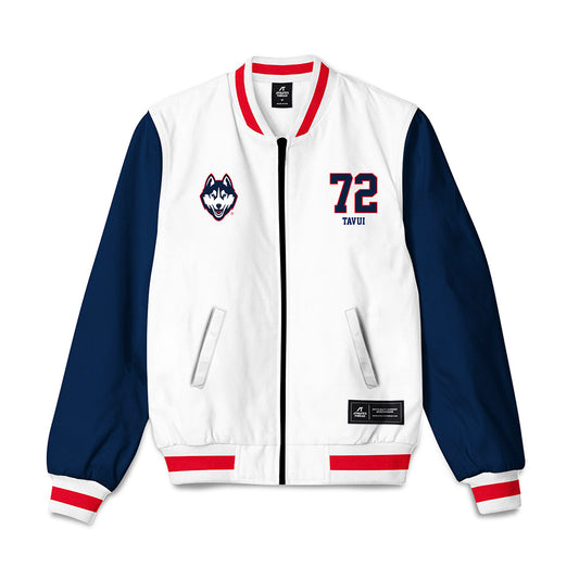 UConn - NCAA Football : Josh Tavui - Bomber Jacket-0