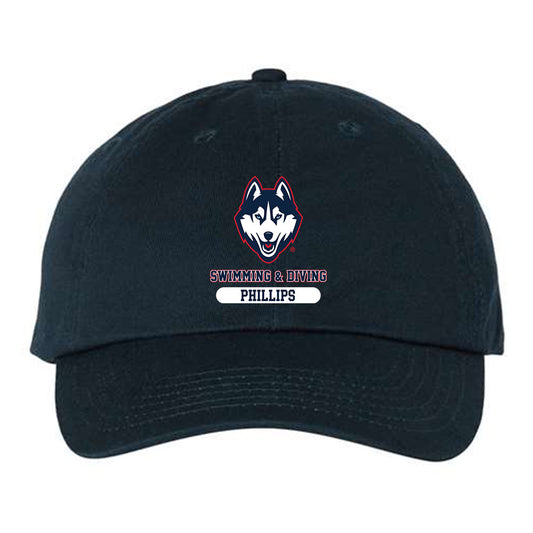 UConn - NCAA Women's Swimming & Diving : Courtney Phillips - Dad Hat-0