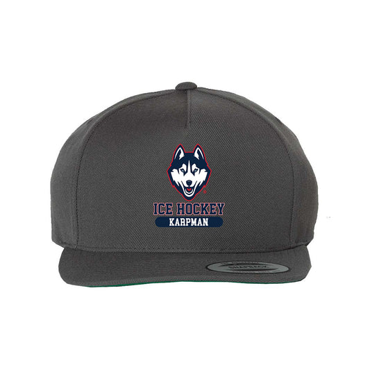 UConn - NCAA Men's Ice Hockey : Huston Karpman - Snapback Hat-0