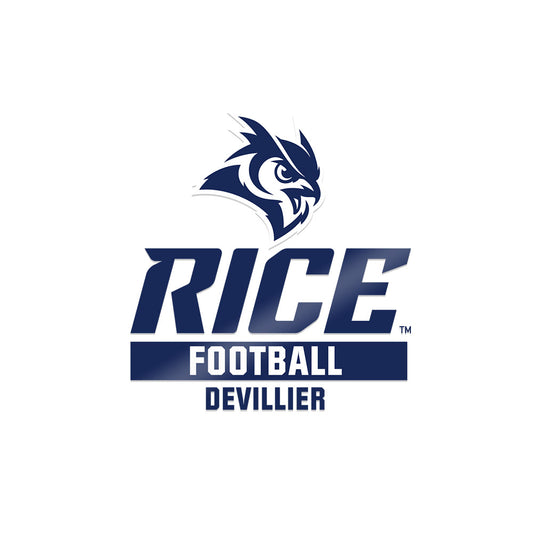 Rice - NCAA Football : Drew Devillier - Sticker-0