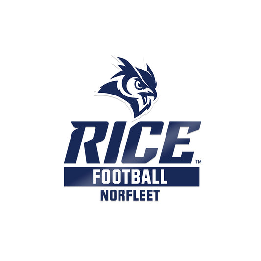 Rice - NCAA Football : Trace Norfleet - Sticker-0
