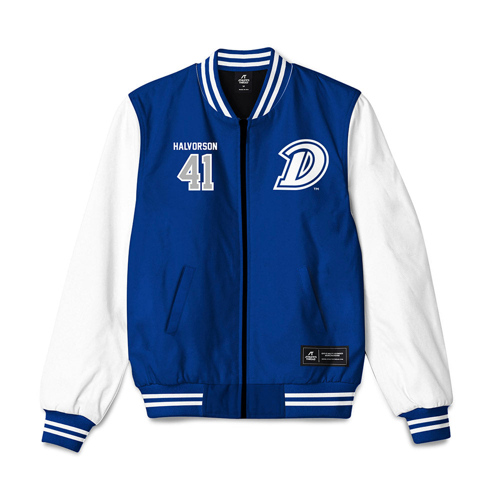 Drake - NCAA Football : Spencer Halvorson - Bomber Jacket-0