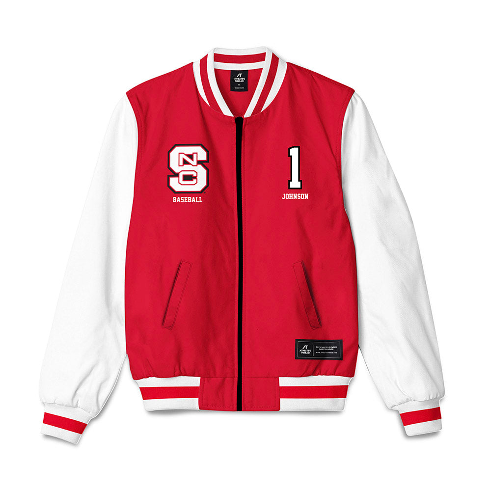 NC State - NCAA Baseball : Rett Johnson - Bomber Jacket-0