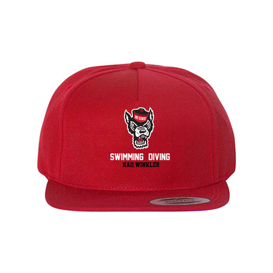 NC State - NCAA Men's Swimming & Diving : Kaii Winkler - Snapback Hat-0