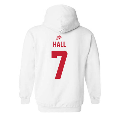 Utah - NCAA Football : Johnathan Hall - Classic Shersey Hooded Sweatshirt-1