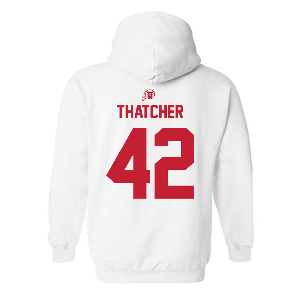 Utah - NCAA Football : Christian Thatcher - Classic Shersey Hooded Sweatshirt-1