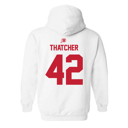 Utah - NCAA Football : Christian Thatcher - Classic Shersey Hooded Sweatshirt-1