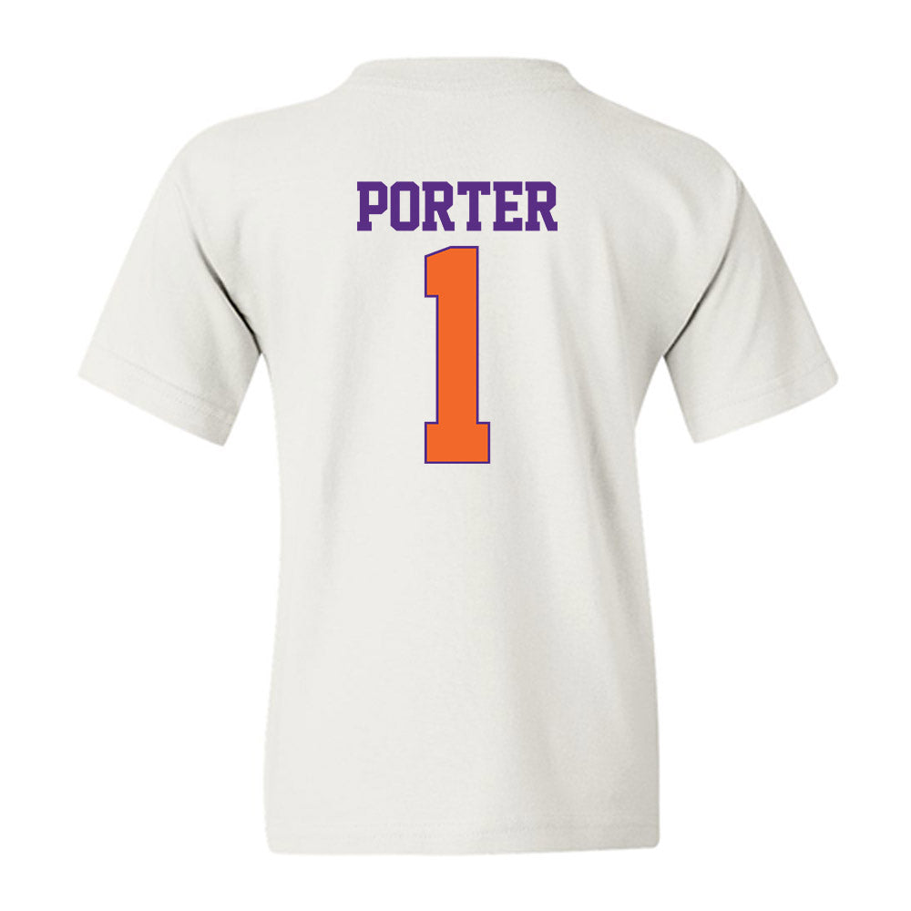 Clemson - NCAA Men's Basketball : Jestin Porter - Classic Shersey Youth T-Shirt-1