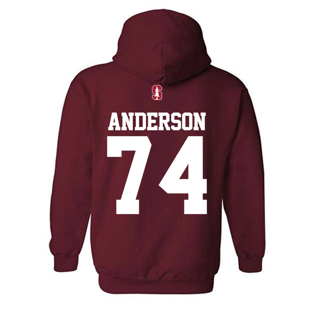 Stanford - NCAA Football : Fisher Anderson - Classic Shersey Hooded Sweatshirt-1
