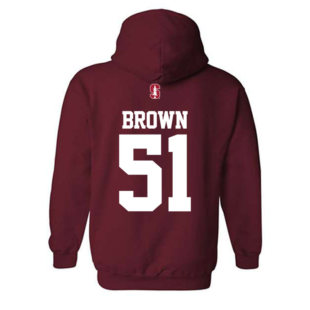 Stanford - NCAA Football : Ziron Brown - Classic Shersey Hooded Sweatshirt-1
