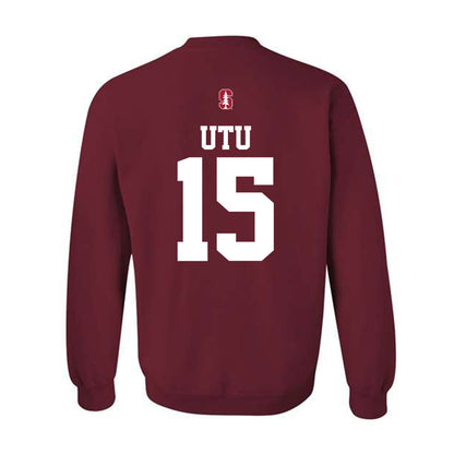 Stanford - NCAA Football : Donte Utu - Classic Shersey Crewneck Sweatshirt-1