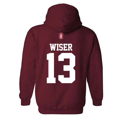 Stanford - NCAA Baseball : David Wiser - Classic Shersey Hooded Sweatshirt-1
