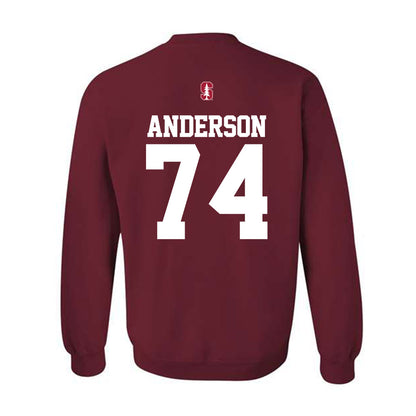 Stanford - NCAA Football : Fisher Anderson - Classic Shersey Crewneck Sweatshirt-1