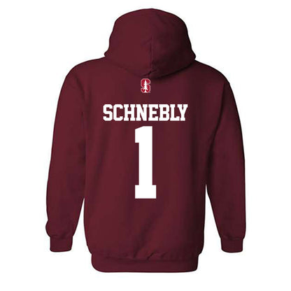 Stanford - NCAA Men's Soccer : Rowan Schnebly - Classic Shersey Hooded Sweatshirt-1
