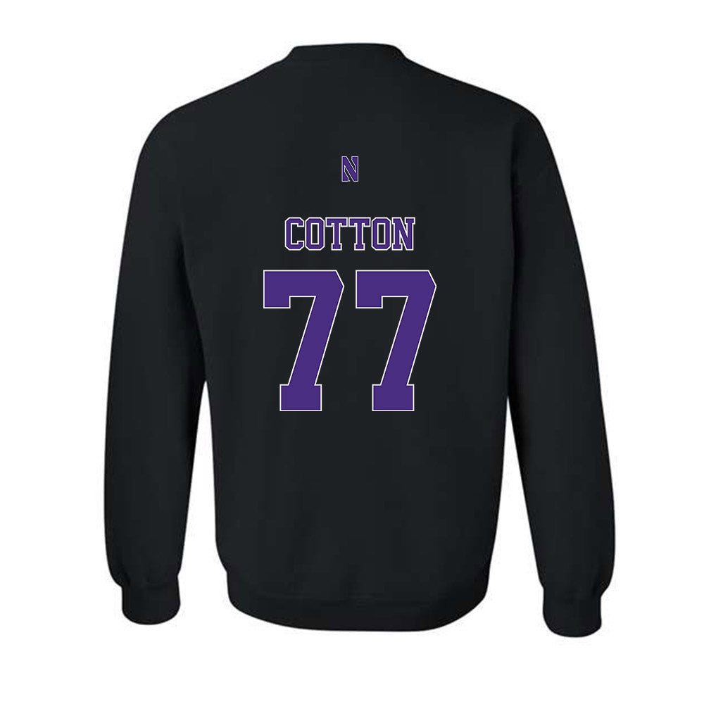 Northwestern - NCAA Football : Idrys Cotton - Classic Shersey Crewneck Sweatshirt-1