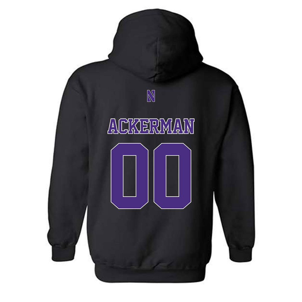 Northwestern - NCAA Baseball : Riley Ackerman - Classic Shersey Hooded Sweatshirt-1
