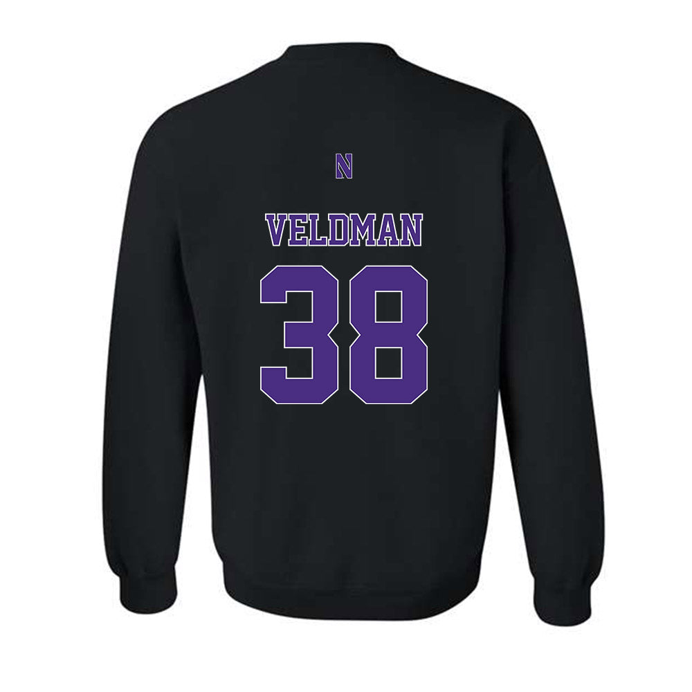 Northwestern - NCAA Football : Joshua Veldman - Classic Shersey Crewneck Sweatshirt-1