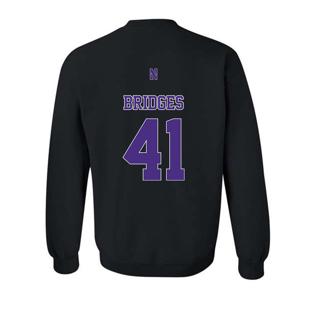 Northwestern - NCAA Baseball : Tommy Bridges - Classic Shersey Crewneck Sweatshirt-1