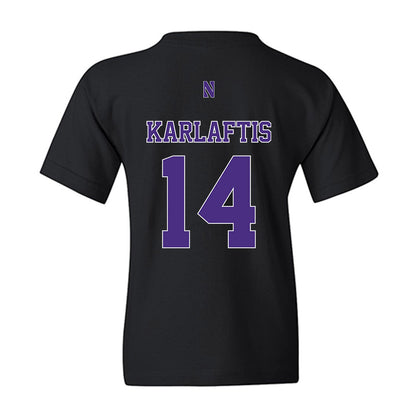 Northwestern - NCAA Football : Yannis Karlaftis - Classic Shersey Youth T-Shirt-1