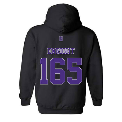 Northwestern - NCAA Wrestling : Eddie Enright - Classic Shersey Hooded Sweatshirt-1