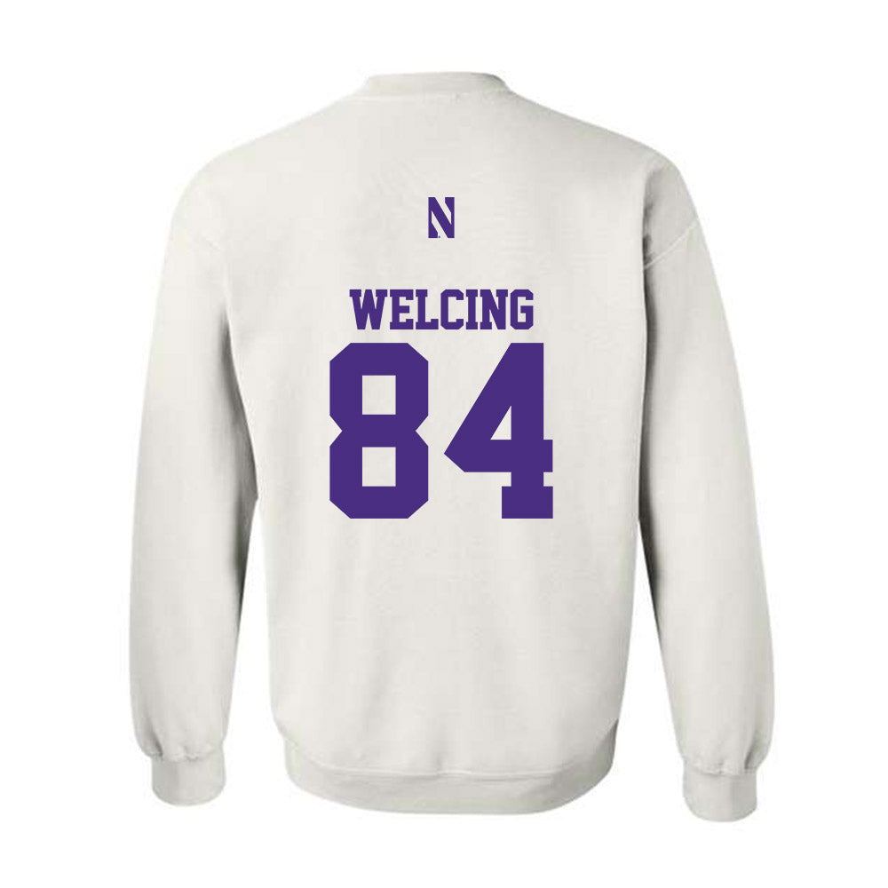Northwestern - NCAA Football : Hunter Welcing - Classic Shersey Crewneck Sweatshirt-1