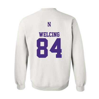 Northwestern - NCAA Football : Hunter Welcing - Classic Shersey Crewneck Sweatshirt-1