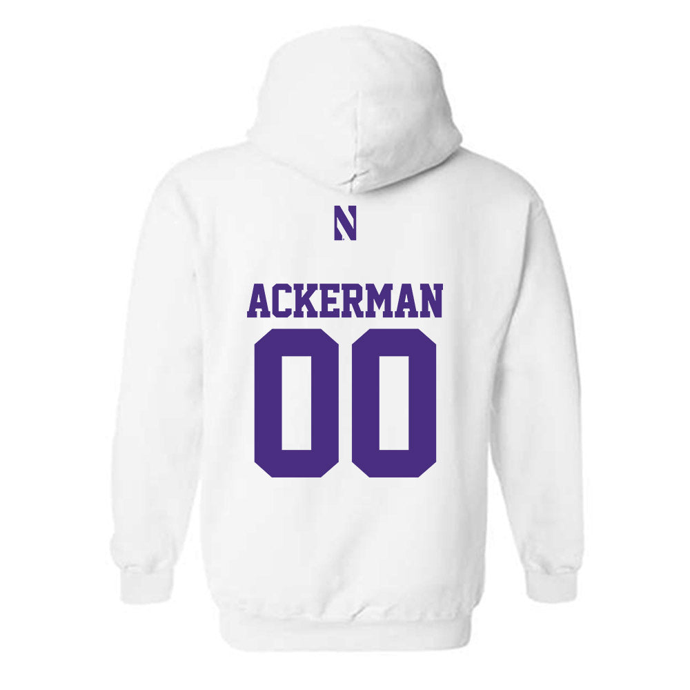 Northwestern - NCAA Baseball : Riley Ackerman - Classic Shersey Hooded Sweatshirt-1