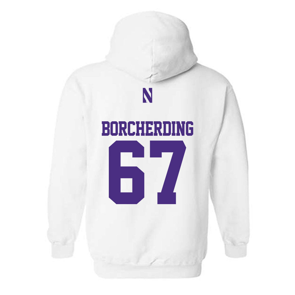 Northwestern - NCAA Football : Jace Borcherding - Classic Shersey Hooded Sweatshirt-1