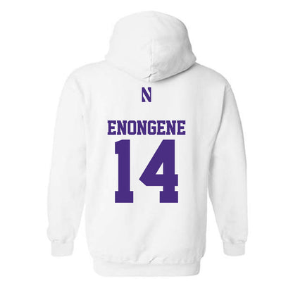 Northwestern - NCAA Football : Dube Enongene - Classic Shersey Hooded Sweatshirt-1