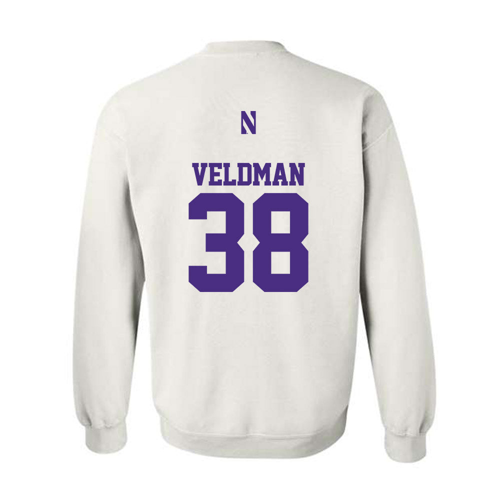Northwestern - NCAA Football : Joshua Veldman - Classic Shersey Crewneck Sweatshirt-1