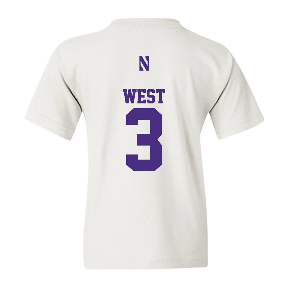 Northwestern - NCAA Men's Basketball : Jake West - Classic Shersey Youth T-Shirt-1