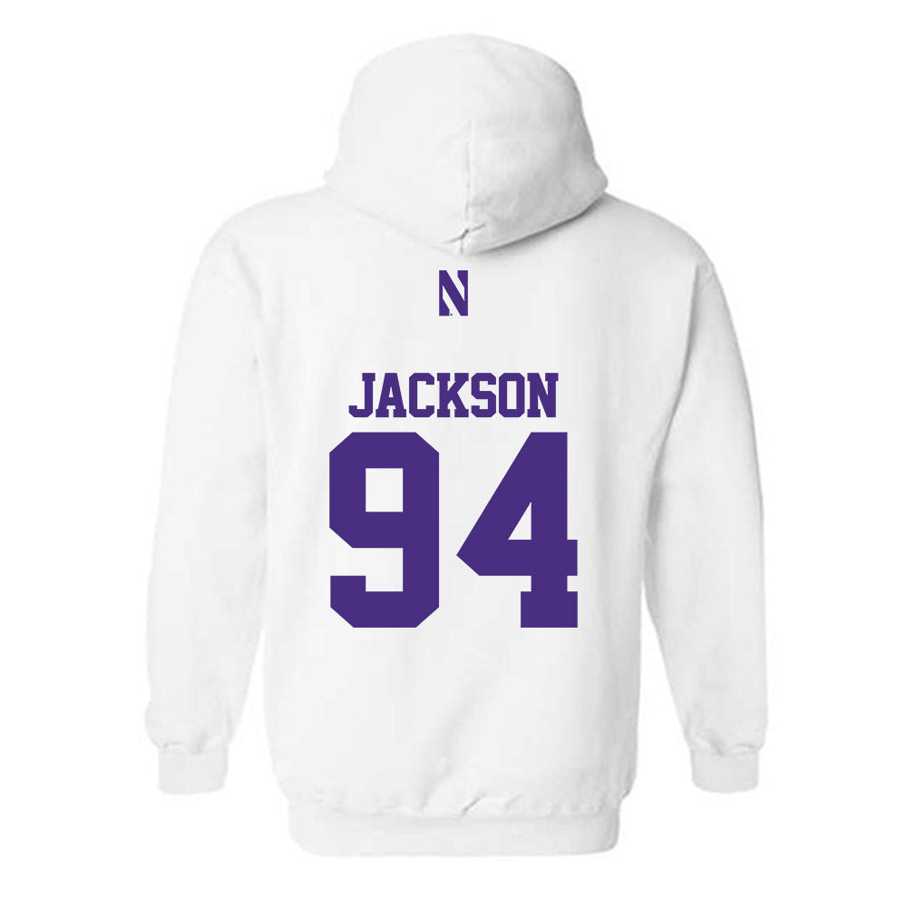Northwestern - NCAA Football : Miguel Jackson - Classic Shersey Hooded Sweatshirt-1