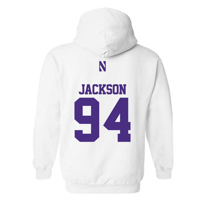 Northwestern - NCAA Football : Miguel Jackson - Classic Shersey Hooded Sweatshirt-1