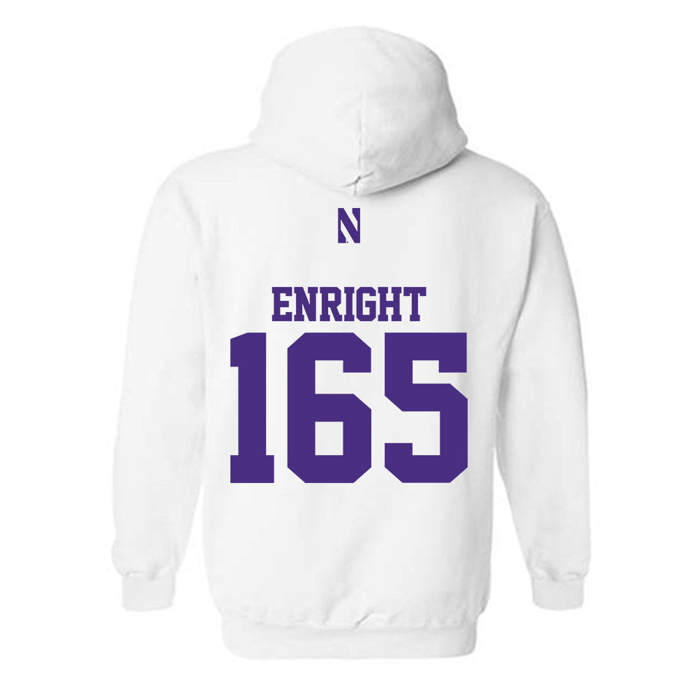 Northwestern - NCAA Wrestling : Eddie Enright - Classic Shersey Hooded Sweatshirt-1