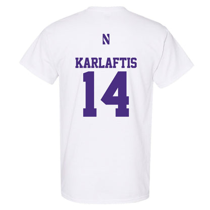 Northwestern - NCAA Football : Yannis Karlaftis - Classic Shersey T-Shirt-1