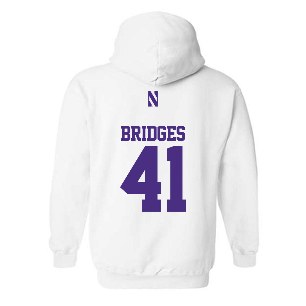 Northwestern - NCAA Baseball : Tommy Bridges - Classic Shersey Hooded Sweatshirt-1