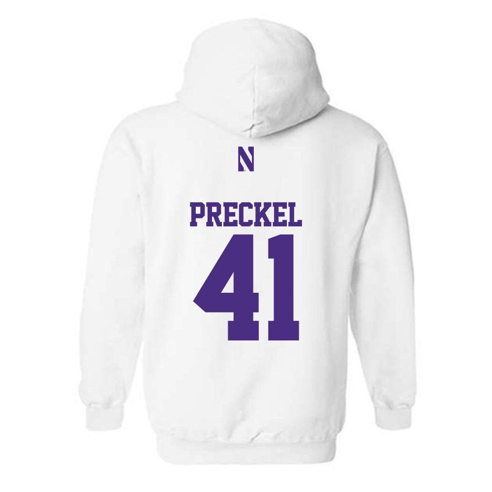 Northwestern - NCAA Football : Robby Preckel - Classic Shersey Hooded Sweatshirt-1