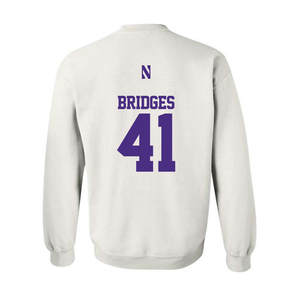 Northwestern - NCAA Baseball : Tommy Bridges - Classic Shersey Crewneck Sweatshirt-1