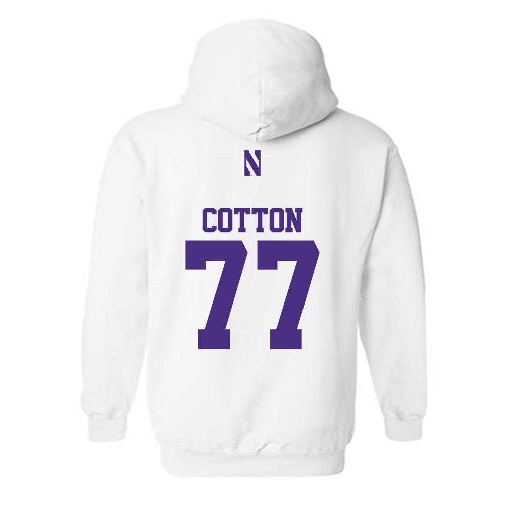 Northwestern - NCAA Football : Idrys Cotton - Classic Shersey Hooded Sweatshirt-1
